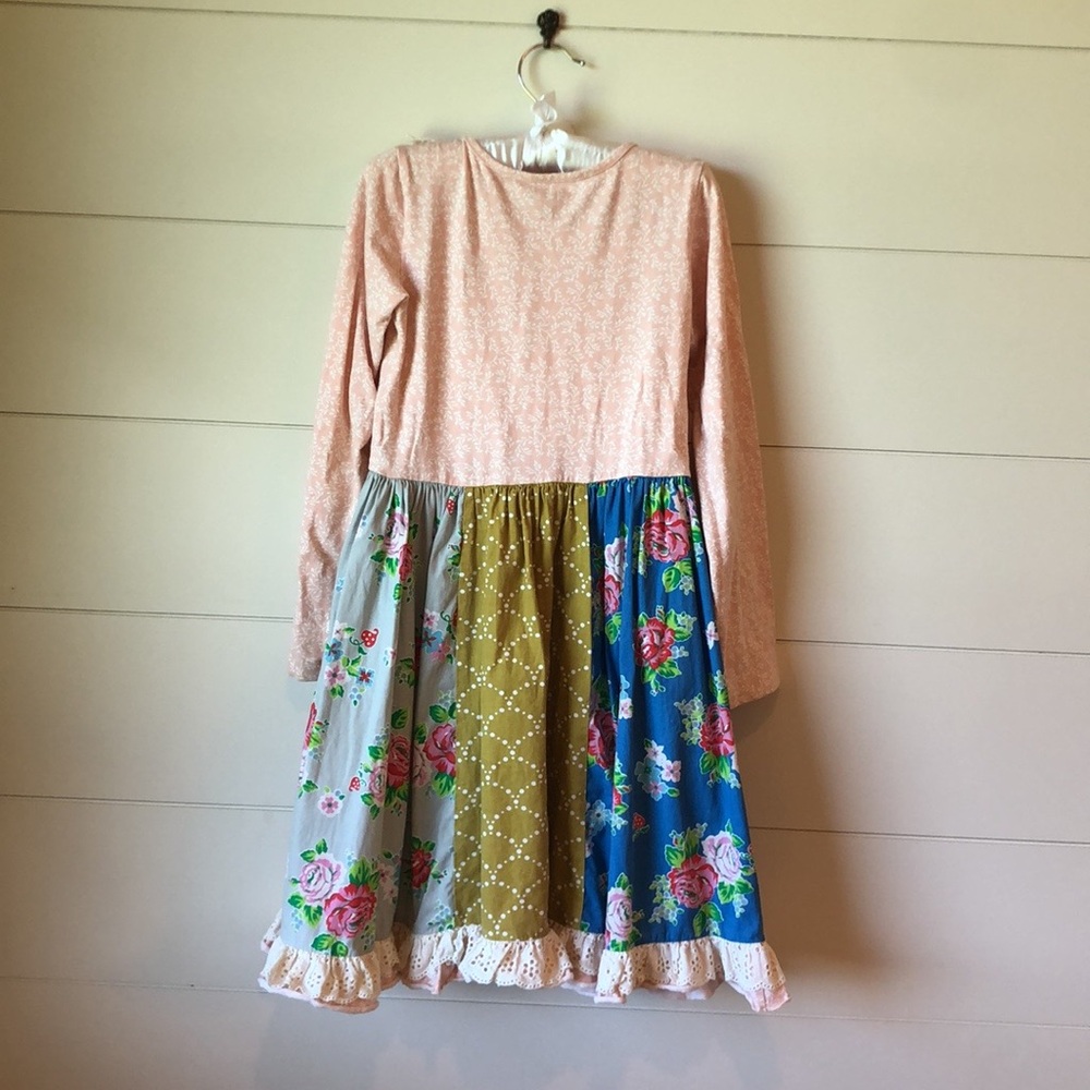 Mustard Pie Long Sleeved Floral Dress Prairie Girls 8 - Picture 5 of 5